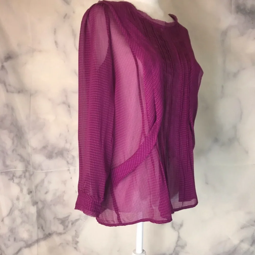 Anthro HD in Paris Purple sheer work tunic size 6 - Picture 2 of 8